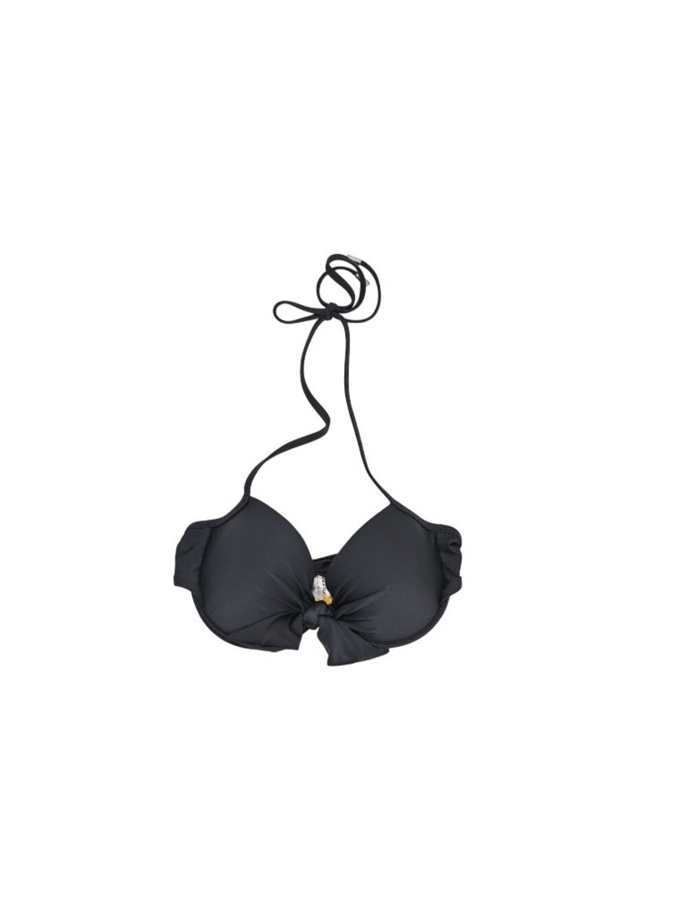Caha Capo Maria UW Halter Bikini Top in Nero Black